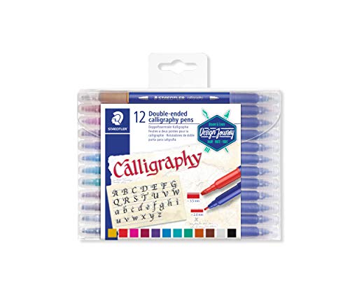 Staedtler 3005 Tb12, Penna Calligrafica A Doppia Punta, Colori Assortiti, Confezione Da 1