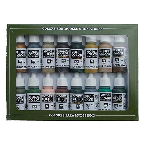 Vallejo Model Color Guerra Militare Tedesca - Set Pittura Acrilica, 16 X 17 Ml, Colori Asortiti