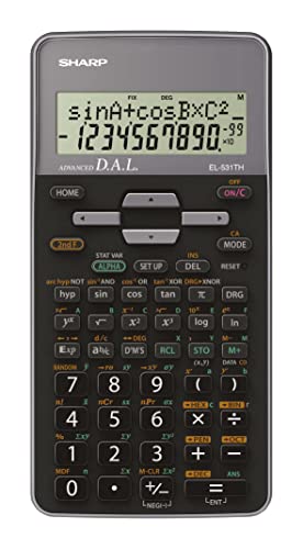 Sharp El-531-Th-Gy - Calcolatrice Scientifica Per La Scuola, Con Ingresso (D.A.L), Funzionamento A Batteria, Grigio