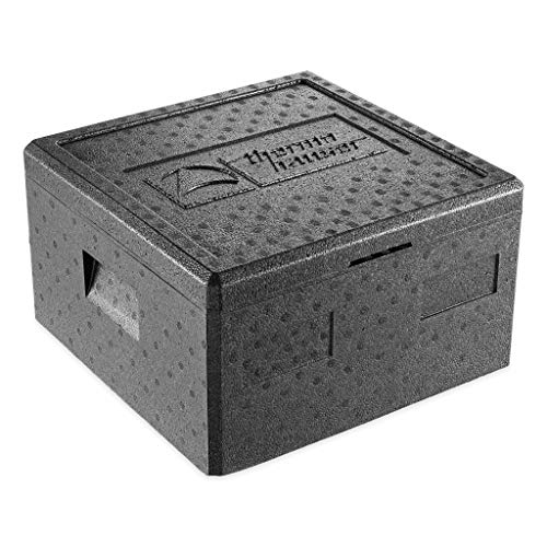 Thermhauser Epp - Contenitore Termico Per Pizza Con Coperchio, 21,5 L, Colore: Nero