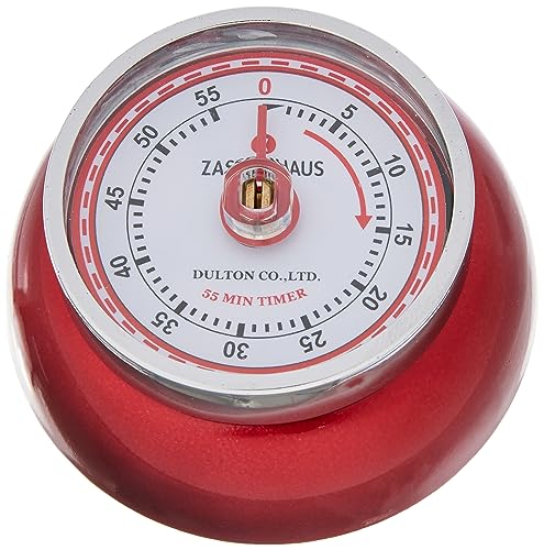 Zassenhaus 071849 - Timer Da Cucina In Metallo, Colore: Rosso Metallizzato