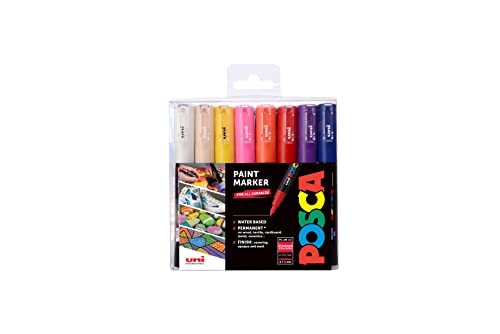 Posca 153544846 Set Marcatore A Tempera A Base D'Acqua, 1 Mm, 16 Pezzi