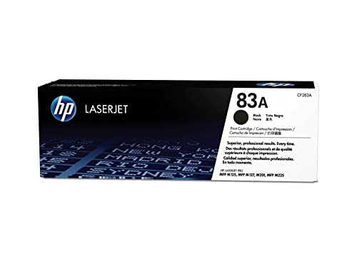 Hp 83A Cf283A, Cartuccia Toner Originale Hp Da 1500 Pagine, Compatibile Con Le Stampanti Hp Laserjet Pro Mfp M125, Mfp M127, M201, Mfp M225, Nero