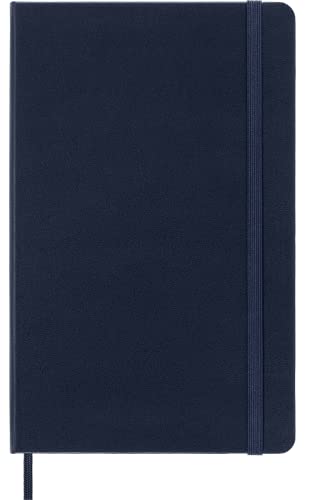 Moleskine Classic Notebook, Taccuino Con Pagine Bianche, Copertina Rigida E Chiusura Ad Elastico, Formato Large 13 X 21 Cm, Colore Blu Zaffiro, 240 Pa