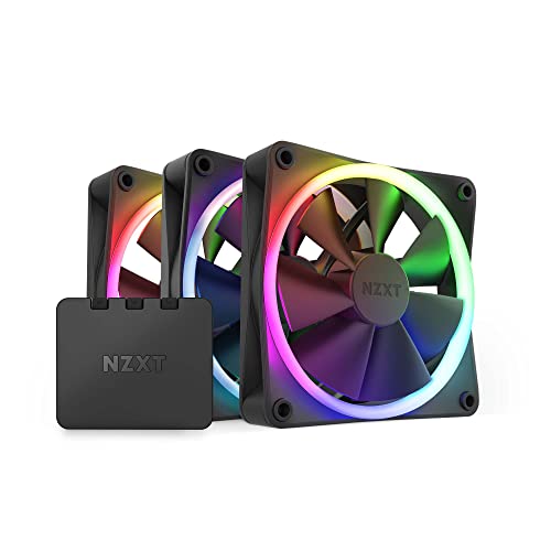 Nzxt F120 Rgb Fans - Rf-R12Tf-B1 - Personalizzazione Avanzata Dell'Illuminazione Rgb - Raffreddamento Silenzioso - Tripla (Ventola Rgb E Controller In