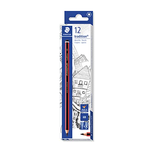 Staedtler 110-6B Matite Tradizionali 6B - Scatola Da 12, Grafite, 12 Unità (Confezione Da 1)
