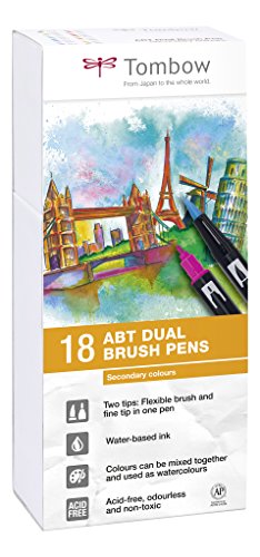 Tombow Abt-18P-2 Set Da 18 Marker Dual Brush, Colori Secondari