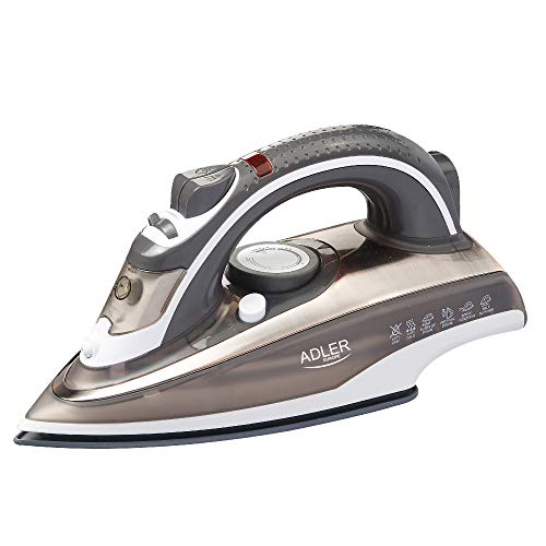 Adler Ad5030 Ferro A Vapore, 3000 W, Piastra Ceramica, Autopulente, Anticalcare, 0.31 Litri, 44 Decibel