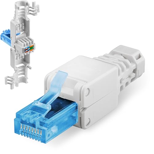 Goobay 59227 Connettore Di Rete Rj45 Senza Attrezzi Cat 6A Utp Non Schermato, Lunghezza 52Mm, Larghezza 15Mm, Altezza 15Mm