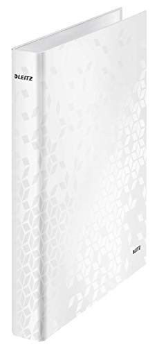 Leitz Raccoglitore A 2 Anelli, Capacità Fino A 230 Fogli, Gamma Wow, Dorso 40 Mm, 42410001 - Formato A4, Bianco