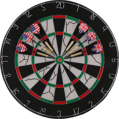 Lifetime 17881 - Bersaglio Per Freccette, Ø 45 Cm, Utilizzabile Su Entrambi I Lati, Con 6 Freccette Bar/Pub/Kneipe, Colore: Nero