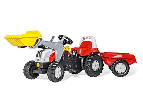 Rolly Toys- Steyr Rot Tretttraktor Luftbereifung Kindertraktor 4 Trattori E Rimorchi, Colore Bianco, 161.0 X 55.0 X 47.0, 4006485023936