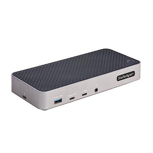 Startech.Com Docking Station Usb-C Per Tre Monitor - Dock Usb C Triplo Hdmi/Dp 4K - Hub Usb A 5 Porte - Gbe - Pd 100W - Docking Station Multi Monitor
