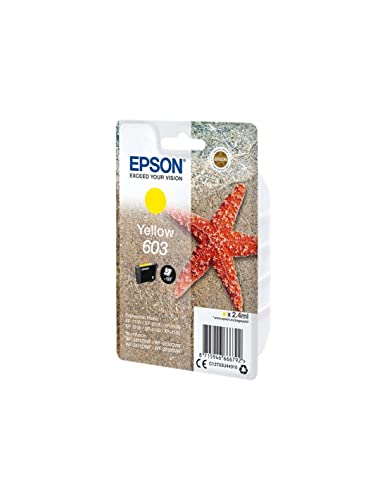Epson Serie 603 Stella Marina - Cartucce Originali Per Stampante Getto D'Inchiostro, Single Pack 1 Colore (Giallo) Formato Std, Stampe Casa/Ufficio Fi