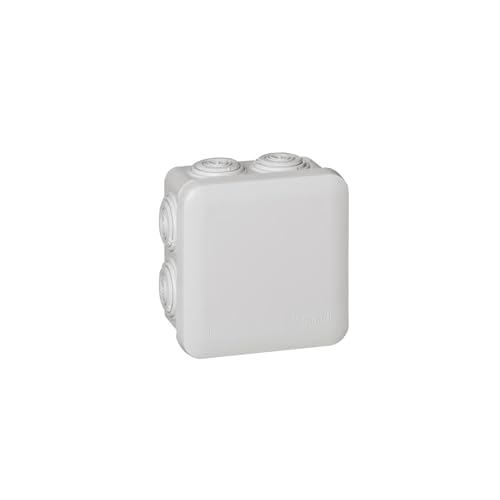 Legrand 92012 - Scatola Di Derivazione Elettrica, Quadrata A 7 Attacchi Ip55/Ik07 650° C, 90X90X50 Mm, Della Linea Plexo, Colore: Grigio