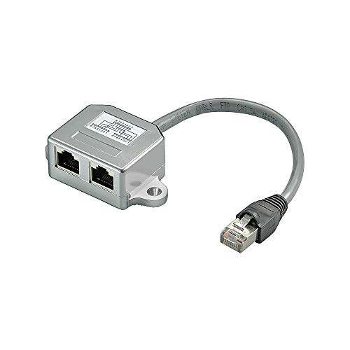 Adattatore Di Rete Goobay (Ethernet Cat 5 E Connettore Isdn Rj45 A 2 Jack Rj45) Argento