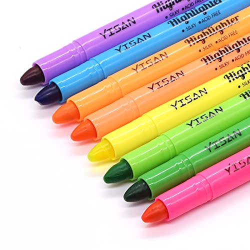 Yisan Evidenziatore Gel, Evidenziatore A Secco Per Bibbia In Gel Solido,Non Macchia, 8 Colori Assortiti 20222