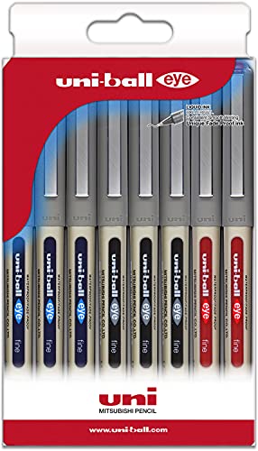 Uni-Ball Astuccio 8 Roller Inchiostro Liquido Ub-157 Colori Di Base