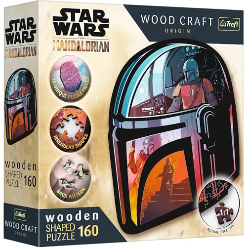 Trefl- Wood Craft Star Wars The Mandalorian Puzzle Di Contorno In Legno, Multicolore, 20186