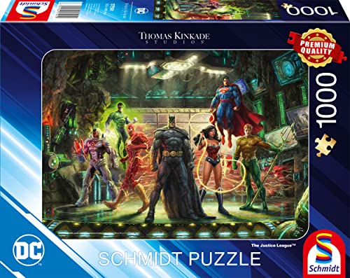 Schmidt Spiele 57591 Thomas Kinkade, The Justice League, Puzzle Da 1000 Pezzi, Normale