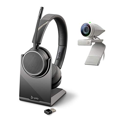 Kit Poly Studio P5 Con Voyager 4220 Uc (Plantronics) - Videocamera Per Videoconferenze Hd 1080P - Kit Con Cuffia Wireless Stereo E Webcam Professional