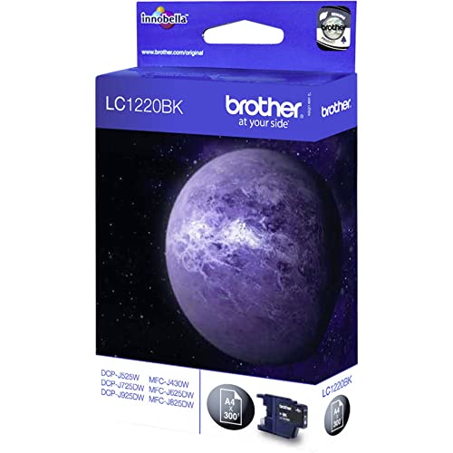Brother Lc1220Bk Cartuccia D'Inchiostro, 300 Pagine Stampate, Standard, Nero