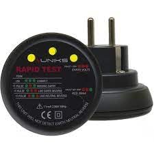 Uniks | Rapid Test Tester Professionale Socket Prova Prese Rcd Test 30A - Prova Prese Tester Elettricista Tascabile - Tempo Intervento Differenziale E