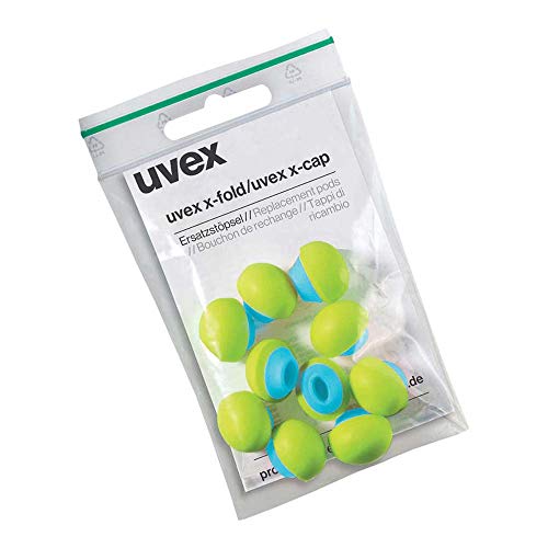 Uvex 2125351 Ricambio Tappi Auricolari X-Cap/X-Fold, 12, Grigio/Blu/Lime