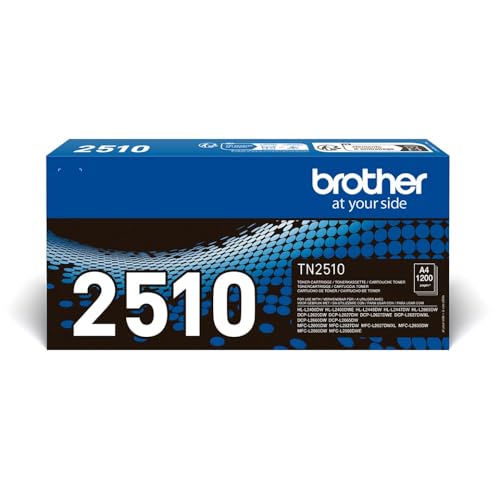 Brother Tn2510 Toner Originale, Capacità Standard, Fino A 1200 Pagine, Per Stampanti Hll2400Dwe, Hll2445Dw,Dcpl2620Dw,Dcpl2660Dw,Dcpl2665Dw,Mfcl2800Dw