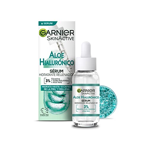 Garnier Siero Idratante Riempitore, Aloe Ialuronico Con 3% Glicerina, Acido Ialuronico E Aloe Vera