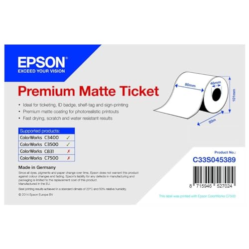 Epson Rotolo Di Biglietti Premium Matte 80Mm X