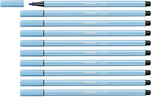 Pennarello Premium - Stabilo Pen 68 - Confezione Da 10 - Azzurro