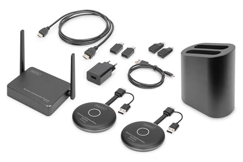 Digitus Click & Present Pro – Sistema Di Presentazione E Collaborazione Wireless – Per Laptop, Tablet, Smartphone – Nessuna App/Nessun Driver Necessar
