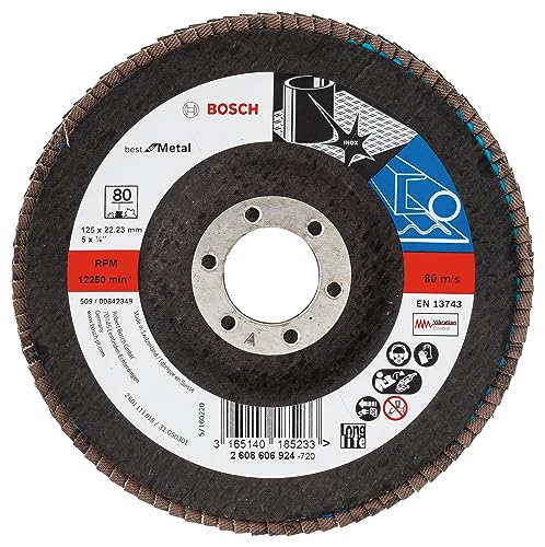 Bosch Accessories 2608606924 - Disco Lamellare, Diametro 125 Mm, Diametro Foro 22,23 Mm, 80 Giri/Min, 1 Pezzo
