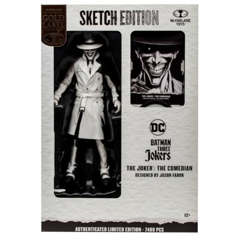 Mcfarlane Toys Batman: Three Jokers Dc Multiverse Figurine The Joker: The Comedian Sketch Edition (Gold Label) 18 Cm