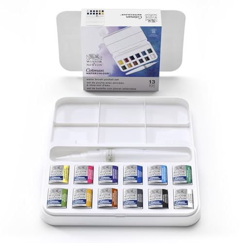 Cotman Set Brush Pen - 12 Mezzi Godet, Acquerello, Pennello Con Serbatoio