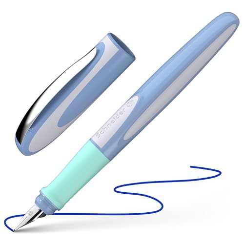 Schneider 168212 - Penna Stilografica Ray (Destrorsi, Con Cartuccia D'Inchiostro Standard, Colore: Blu Reale