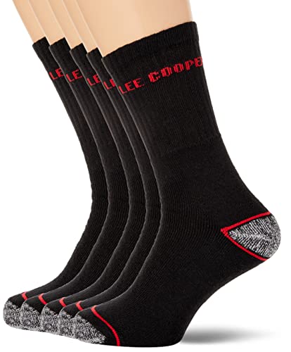 Lee Cooper - Gca 603 5 Pack - Lavorando Calze Da Uomo (Pacchetto Di 5) - Nero