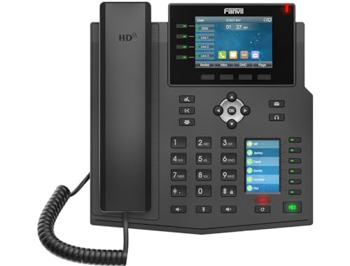Fanvil X5U Enterprise Ip Phone Featuring 3.5-Inch Main Color Screen And 2.4-Inch Extended Screen. (Black)