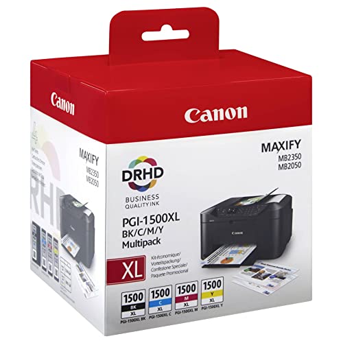 Canon Pgi-1500Xl Bk/C/M/Y Serbatoi Inchiostro, Multipack Blister