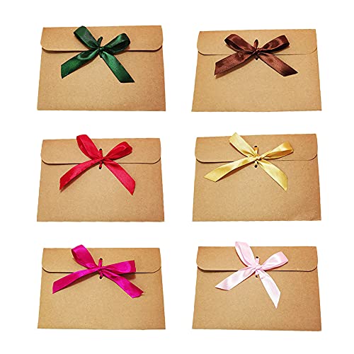 30 Pezzi Busta In Stile Vintage, Buste In Carta Kraft, Busta Vintage Fatta A Mano, Con 30 Nastri (6 Colori), Per Inviti Fatti A Mano, Cartoline, Lette