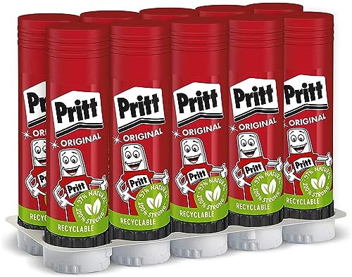 Pritt Colla Stick 10 X 43G, Colla Per Bambini Sicura E Affidabile, Colla Pritt Per Lavoretti E Fai Da Te, Con Una Tenuta Forte Per Uso Scuola E Uffici