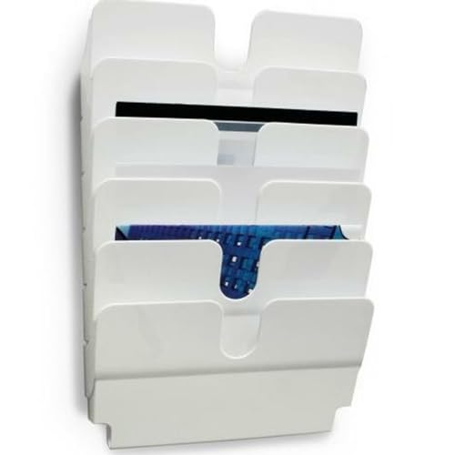 Durable 1700014011 Espositore Da Parete Flexiplus 6, Porta Documenti Depliant A4 Da Muro 6 Scomparti, Portadocumenti Orizzontale Ufficio, 34 X 75 X 10
