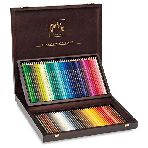 Caran D'Ache 3888.480 - Valigetta In Legno Artist, 80 Colori, Supracolor Soft