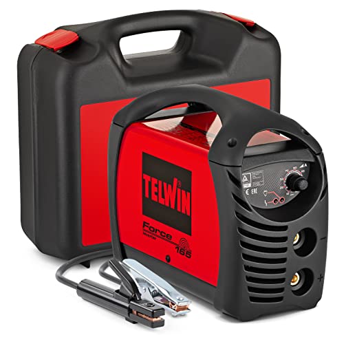 Telwin 07170085 Force 165 Saldatrice Inverter Ad Elettrodo Completa Di Accessori In Valigetta, 230V, Force 165 In Valigetta, Rosso Nero, 38.5 X 43.5 X