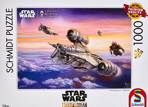 Schmidt Spiele 59954 Thomas Kinkade, Lucas Film, Mandalorian, The Escort, 1000 Piece Jigsaw Puzzle, Multicolore
