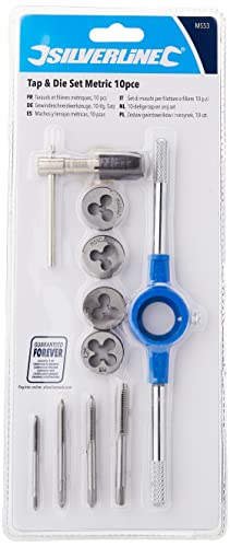 Silverline Ms53 Tap & Die Set Rubinetti Metriche E Stampi, 10 Pezzi