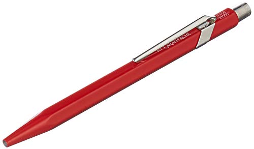 Caran D'Ache 849 Metal Range - Bolígrafo Retráctil (Aluminio, Cartucho De Tinta Rojo), Diseño Con Forma Hexagonal, Color Rojo