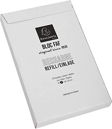 Exacompta - Cod. 12112E - 1 Block Notes Faf N°2 Completo 16X10Cm - 170 Fogli Bianco