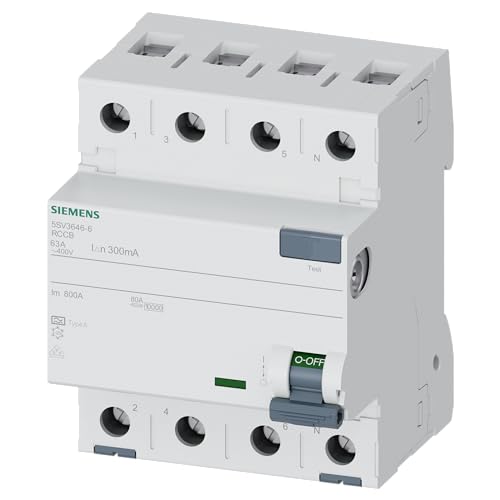 Siemens 5Sv – Interruttore Differenziale Clase-A 4 Poli 63 A 300 Ma 70 Mm